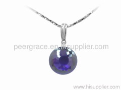 925 sterling silver pendant with color cubic zircon
