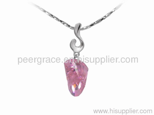 925 sterling silver pendant with color cubic zircon