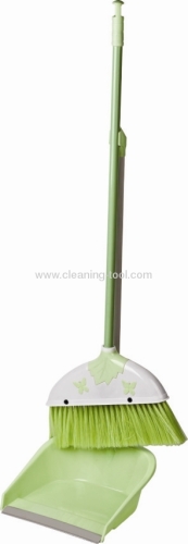Green Plastic Dustpan And Broom