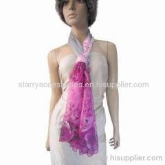 Dip-dyed silk printed scarf measures 160x50cm