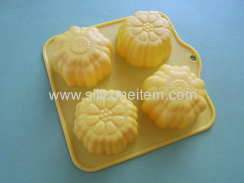 4 Flower Stunning Shaped Silicone Muffin Mould