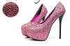 hot sell high heel sexy pink wedding bridal dress shoe for lady