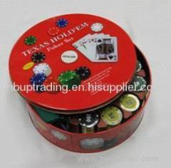 POKER & CHIPS IN TIN BOX