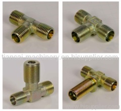 Steel Hydraulic Tube Fittings Male Female Carbon Steel Tees Three Way