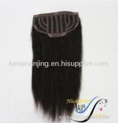 Clip in Half Wig 20 inch 2# Silk Straight