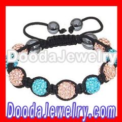 Light colors swarovski crystal shamballa bracelet replica wholesale