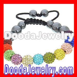austrian crystal shamballa bracelet rainbow