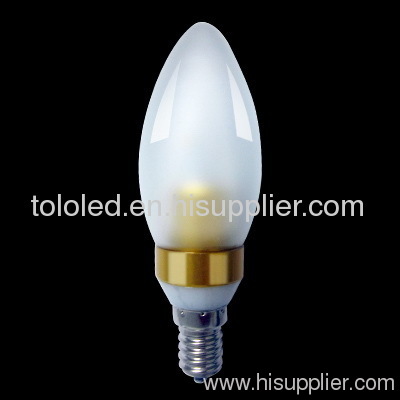 bent tip & flame frosted cover 3-5w led candle bulbs