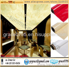 0.18mm thick 1~5m width, 50-150m length per roll lacquer/satin/translucent/metallic/printed PVC stretch ceiling film