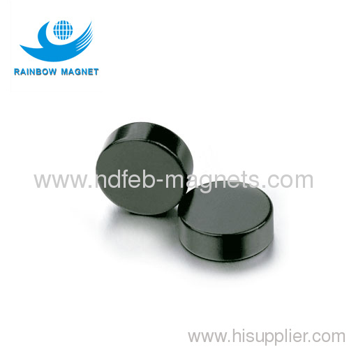 permanent NdFeB disc magnet with black epoxy coating