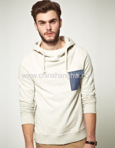 Hoodie With Chambray Pocket