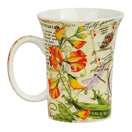 Flower Decal Printing Cambered Porcelain Mugs