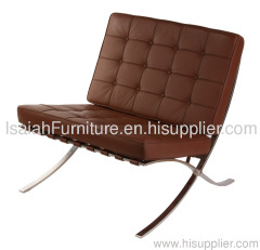 Leather Barcelona with stainless steel legs