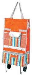 colorful rolling trolley bag with pocket