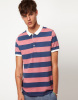Mens Fashion Polo T-Shirts With All Over Printed Stripe