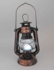 SILVER hurricane LED 7 1/2 in lamp emergency light lantern antique rustic