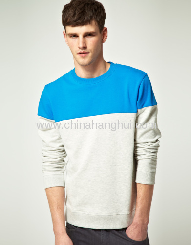 Mens Fashion Colour Block Cut And Sew Detail Sweatshirts