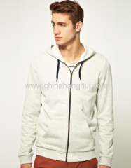 White Mens Cotton Zip Hoodies