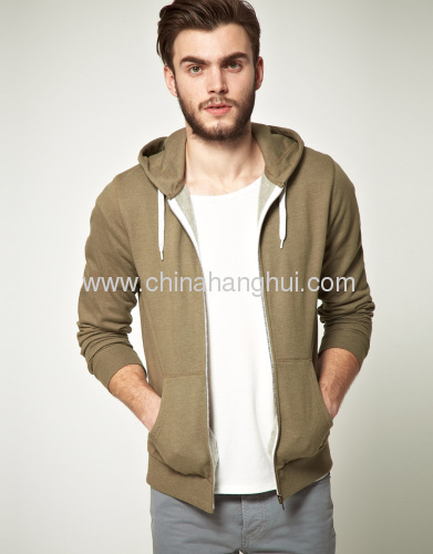 Brown Mens Zip Hoodies