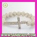 Fashion Crystal Disco Ball Bead Bracelets With Alloy Crystal Cross