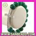 Fashion 12mm Green Agate Bead Bracelet With Cross Wholesale