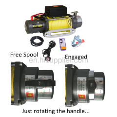 Synthetic rope electric truck winch