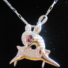 fashion jewelry,925 silver deer pendant,sterling silver jewelry
