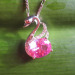 animal style pendant,925 silver pink cubic zirconia jewelry