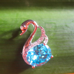 animal style pendant,925 silver pink cubic zirconia jewelry