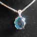 925 silver blue topaz gemstone pendant,sterling silver jewelry