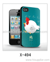 Rooster picture mobile phone 3d cover Rooster picture,iPhone 3d case,pc case rubber coated,multiple colors available