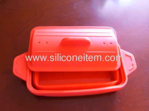 Red Foldable Silicone Steamer