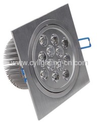 12W Aluminum 136mm×136mm×70mm LED Ceiling Light With Φ120mm Hole