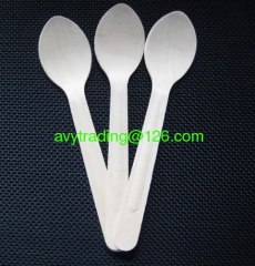 disposable birch wooden spoon