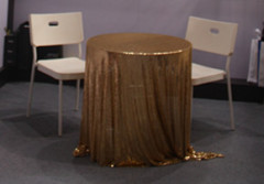 yellow metallic cloth as decorative table cloth