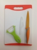 Non-stick kitchen knife with Ceremic peeler, chopping board