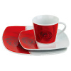 Red And White Half Colors Ceramic Dinner set