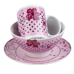 Pink Color Children's Personal Ceramic Dinner Set