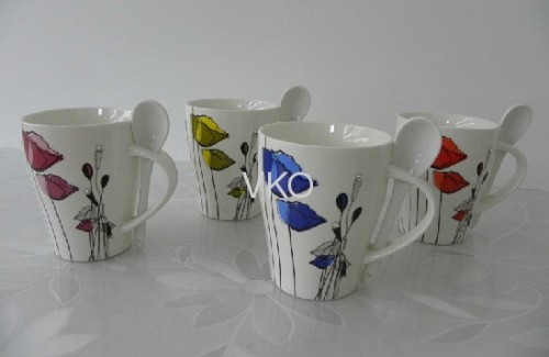 Leaf Glazed Ceramic Cups