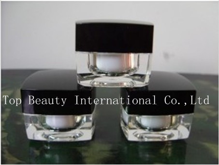 30g black cap square acrylic jar cosmetic container cream jar