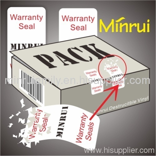 Custom Destructible cargo seal,void security,warranty seal,box security seal labels