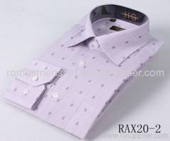 Purple Strip and Printing Man Shirt