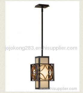 1-light Classical Pendant Lighting in Bronze Organza