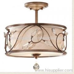 3-light european pendant light in brown