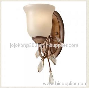 1-light Crystal Wall Lighting In Brown