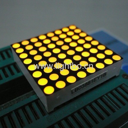 1,26 polegadas 3mm 8x8 Amber Dot Matrix Display de LED
