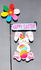 Easter Bunny with windmill garden flag