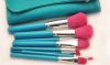 9pcs leathe cosmetic brush kit