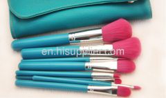 9pcs leathe cosmetic brush kit