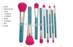 9pcs leathe cosmetic brush kit